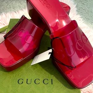 Woman’s signature “Gucci Red “ Slide  Sandal